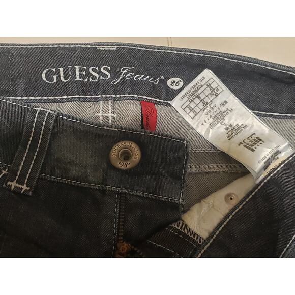 GUESS Los Angeles Daredevil Skinny Leg Stretch Distressed Blue Jeans - Picture 6 of 9